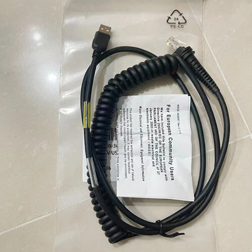 Honeywell 1900/1200G/1300G 12V LOCK/5V HST PWR/CLD/3M Coiled USB Cable PN CBL-503-300-C00