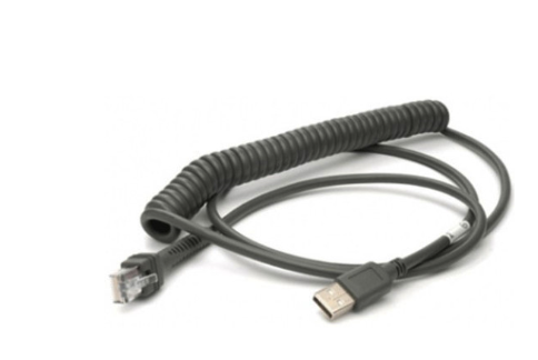 Honeywell Barcode Scanner RJ48 To USB-A Powered Coiled Cable PN 53-53235-N-3