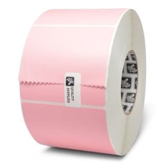 Zebra Z-Perform 2000T 4X3 Flood-coated Pink Thermal Transfer Labels 3in-Core 1840/Roll 4/Box PN 10006209-3