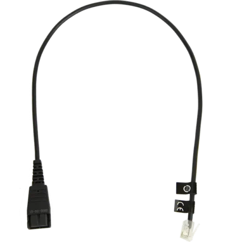Jabra 20 inch Quick Disconnect to RJ-9 Straight Bottom Cord PN 8800-00-01