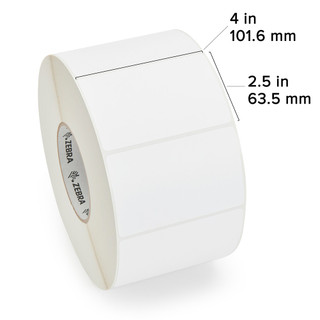 Zebra Z-Select 4000T 4"x2.5" TT Labels 3" Core 2130/Roll 4/Box PN 94681