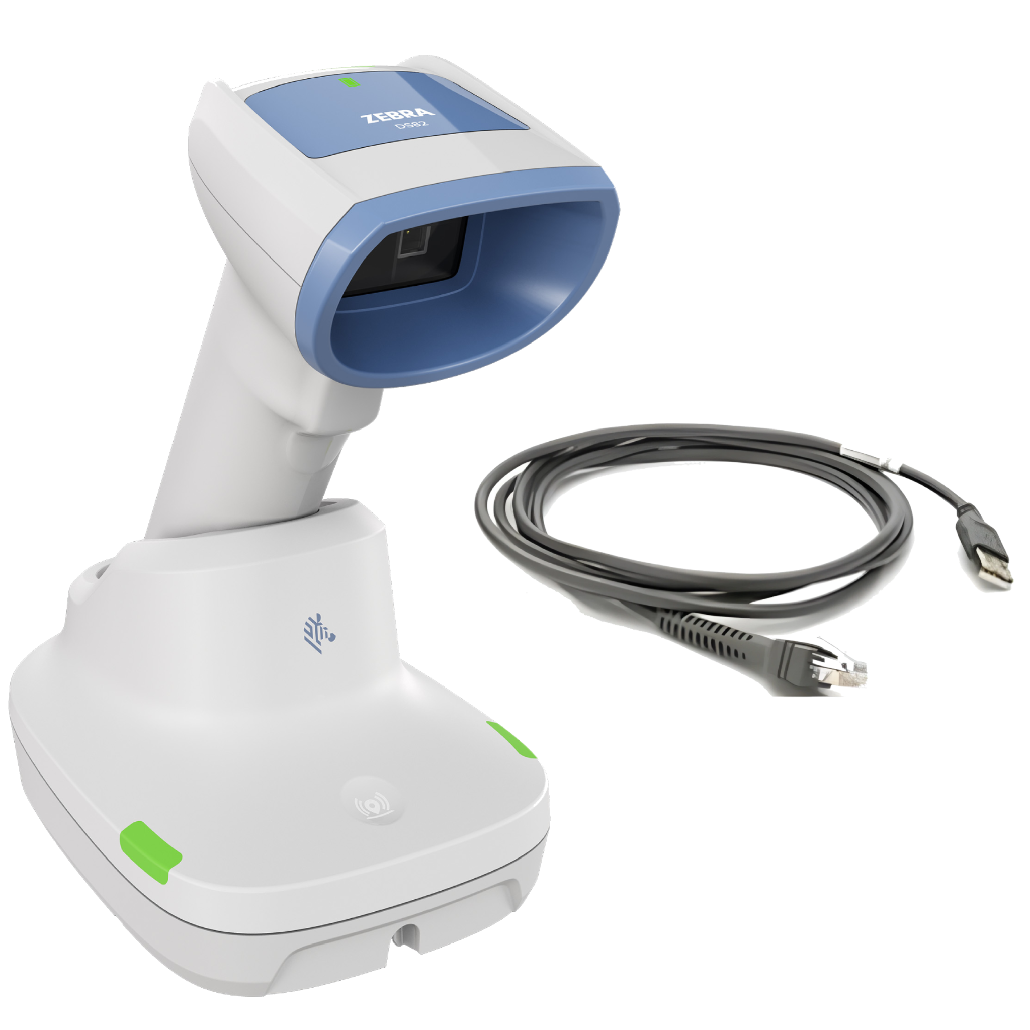 Zebra DS8288-HC White FIPS Vibration MFI Presentation Cradle PowerCap USB KIT PN DS8288-HCBU210PPAW