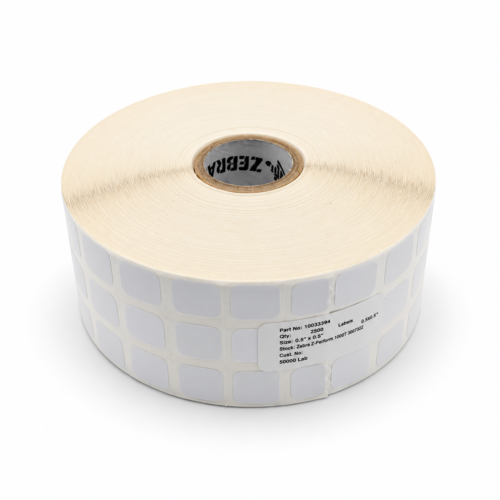 Zebra 0.5 x 0.5 1-inch Core Direct Thermal Labels PN 10031946